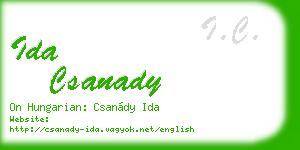 ida csanady business card